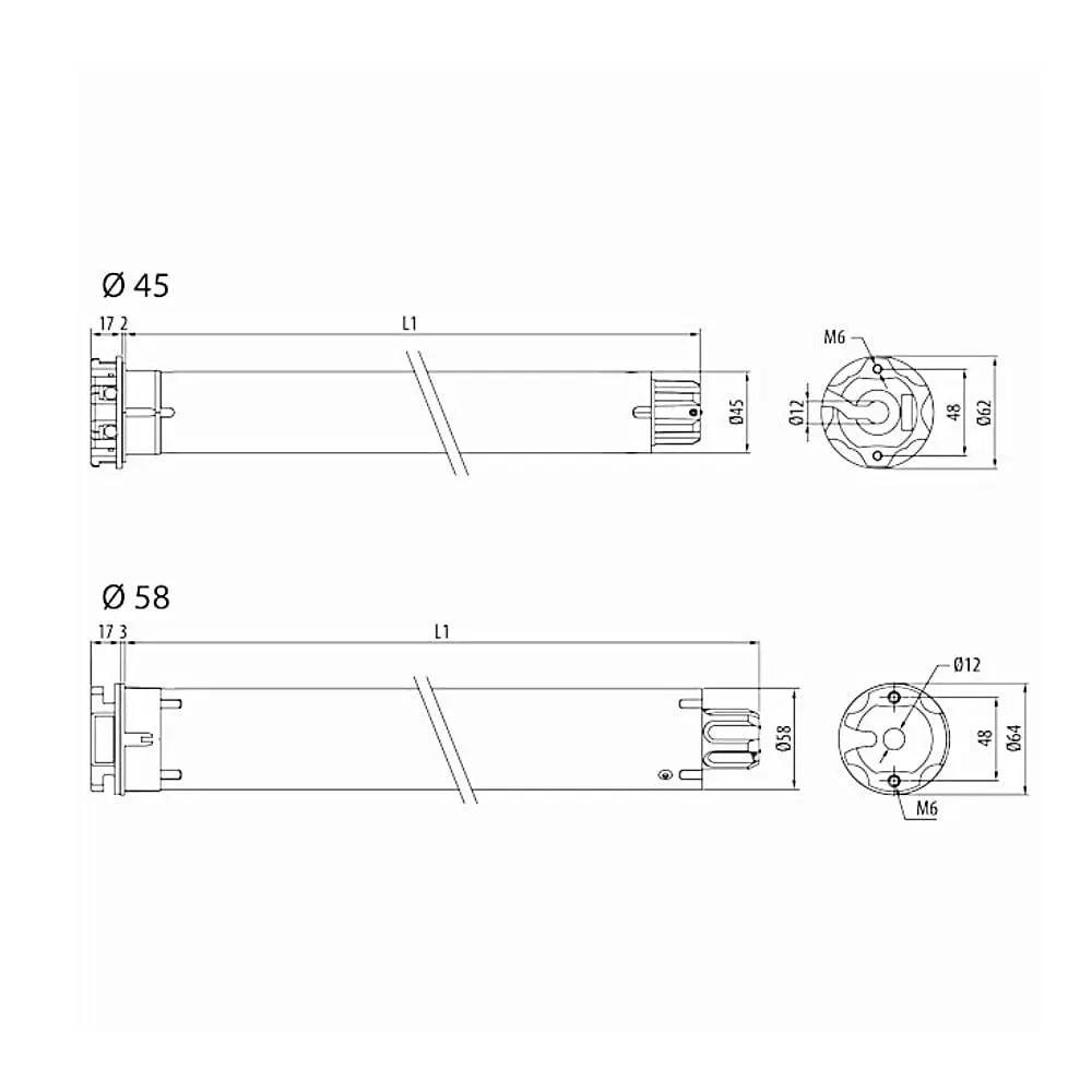 Cherubini Funk Rohrmotor Wave RX 40/4 40Nm CET45400400