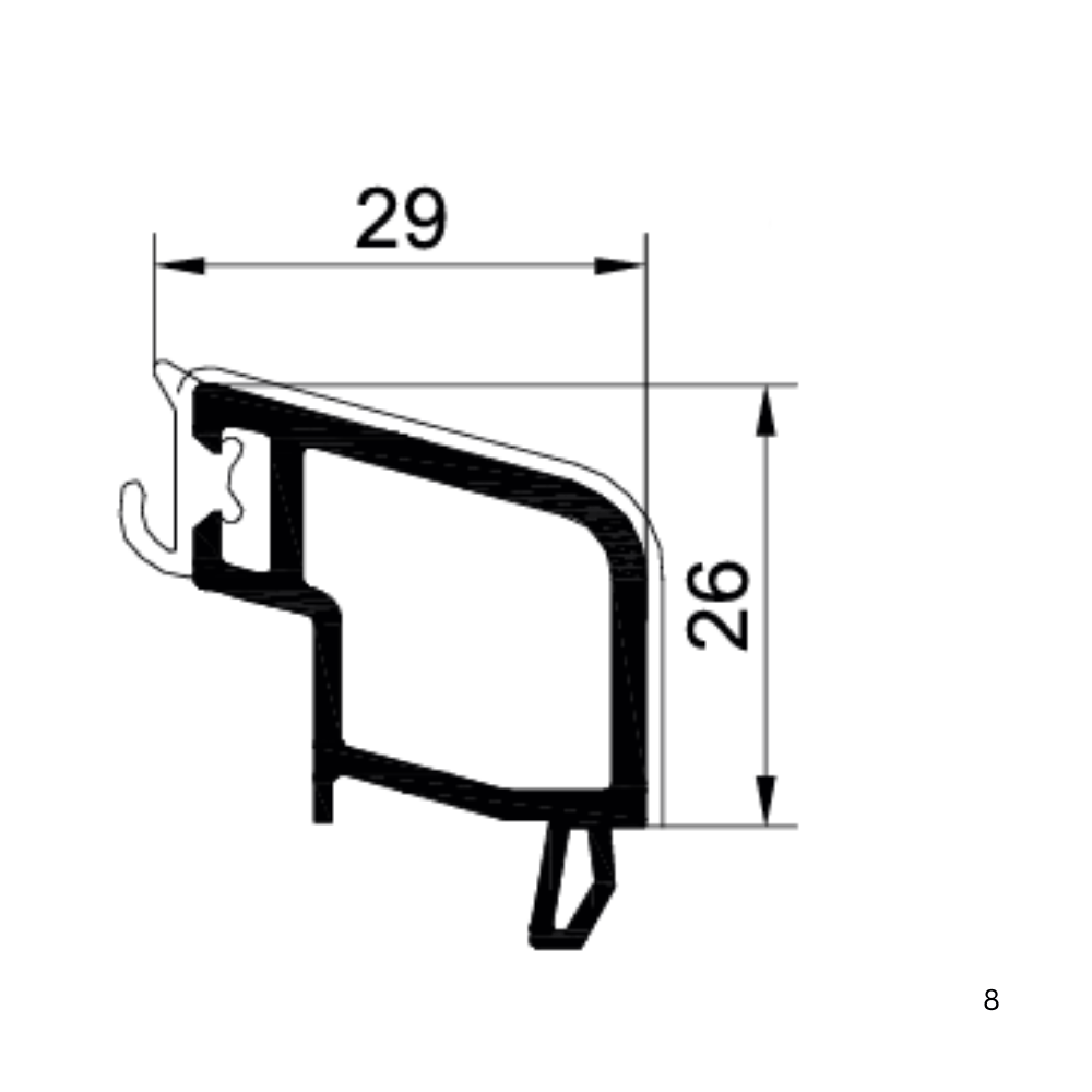 Gealan PVC Glasleiste 6134