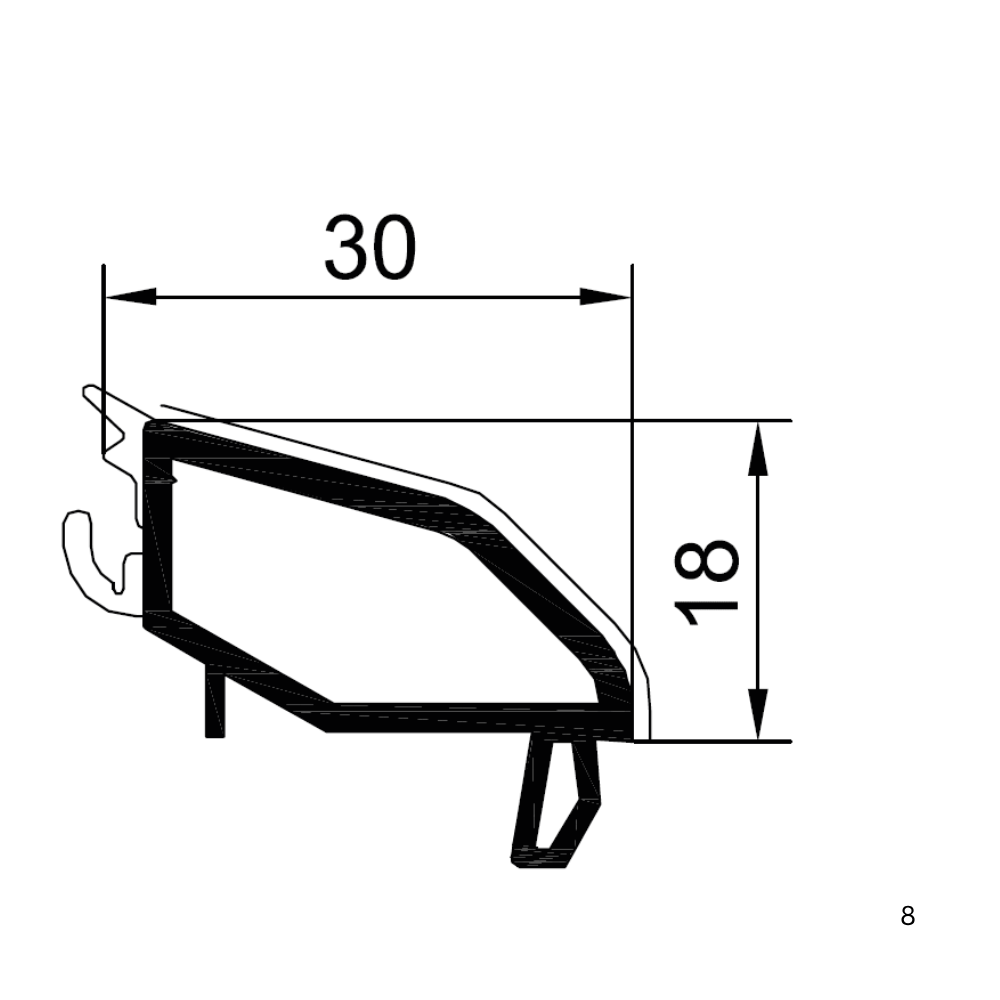 Gealan PVC Glasleiste 7156