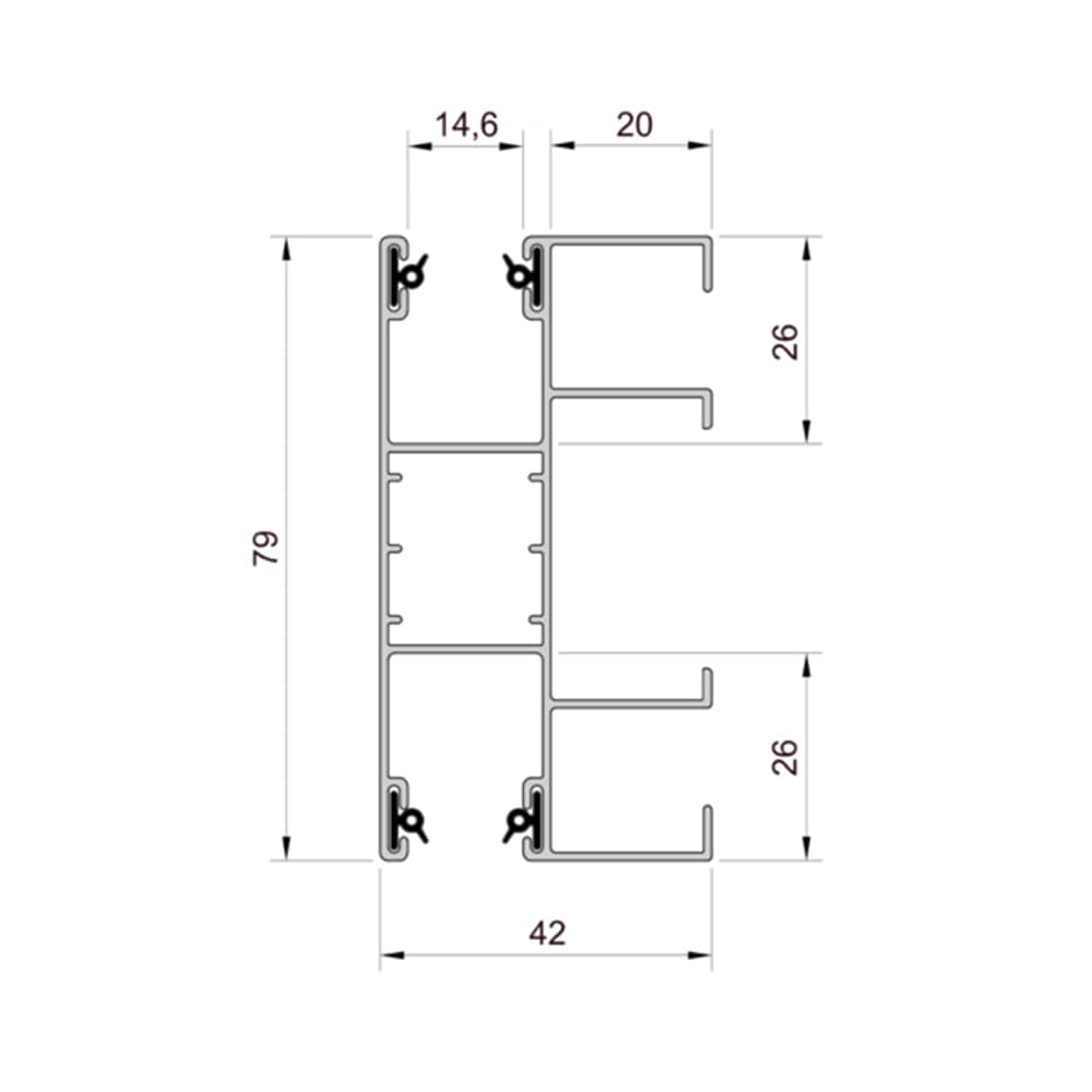 Aluprof Rolladen Aluprof ALU Führungsschiene PPD79/ODS/20/G