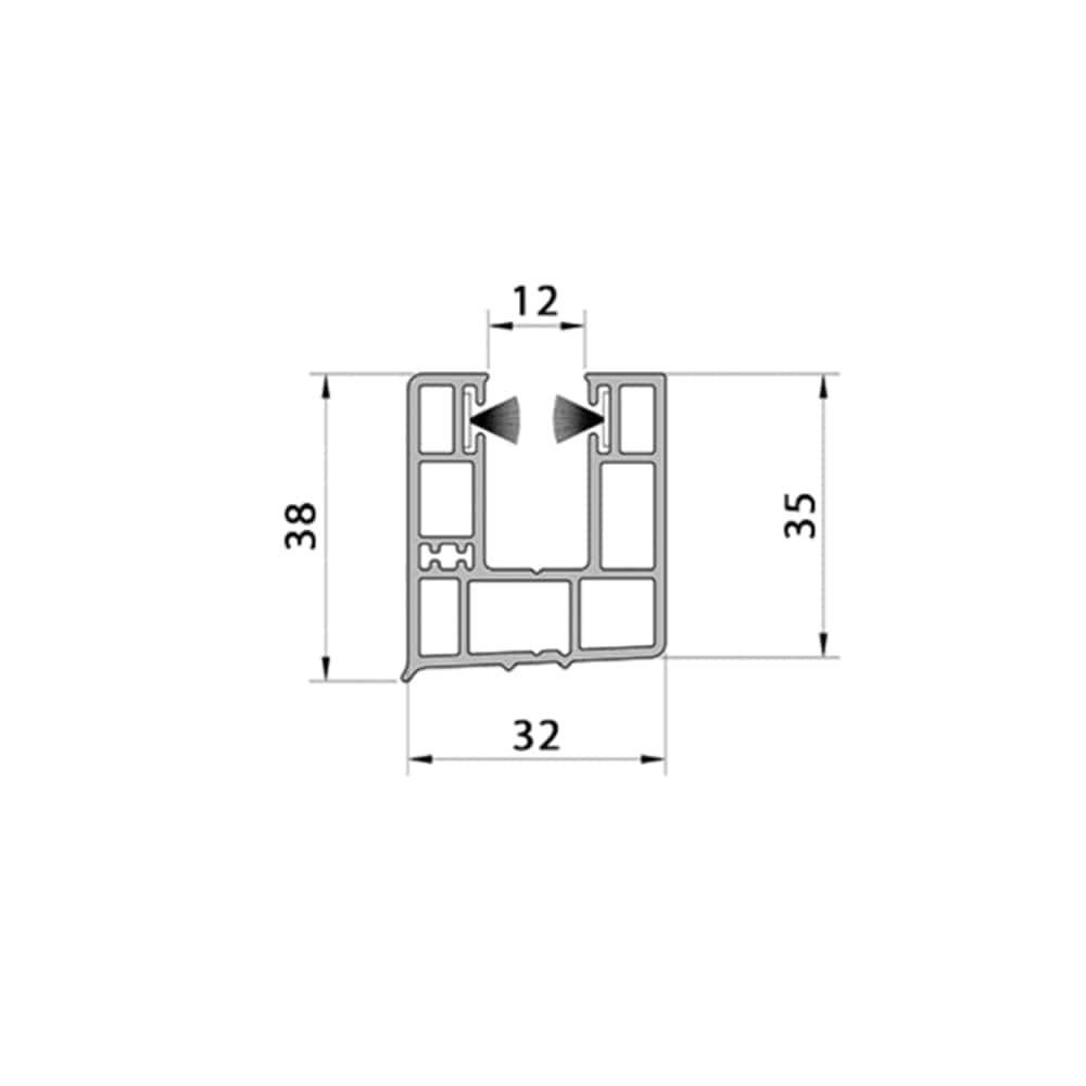 Aluprof Rolladen Aluprof PVC Mini Führungsschiene PP38/12