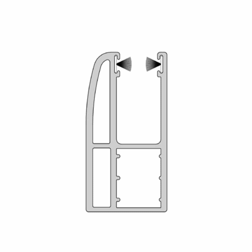 Aluprof Rolladen Weiß (ähnlich RAL9016) / 100cm Aluprof ALU Führungsschiene PPW66/S