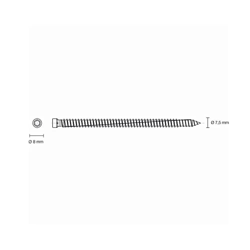 Blaugelb Fenster Blaugelb Rahmenfixschraube ZK-T30 7,5x252 423720