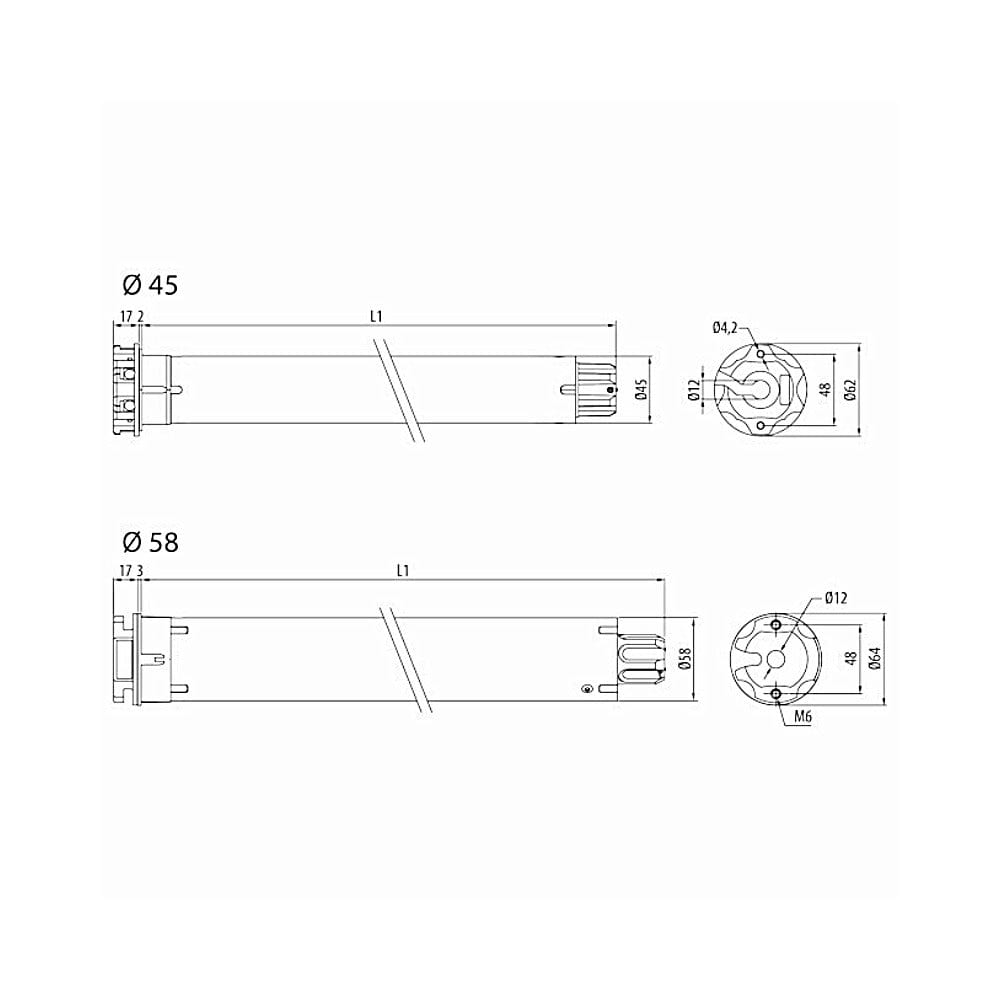 Cherubini Rolladen Cherubini Funk Rohrmotor Dimio ZRX 10/12 10Nm