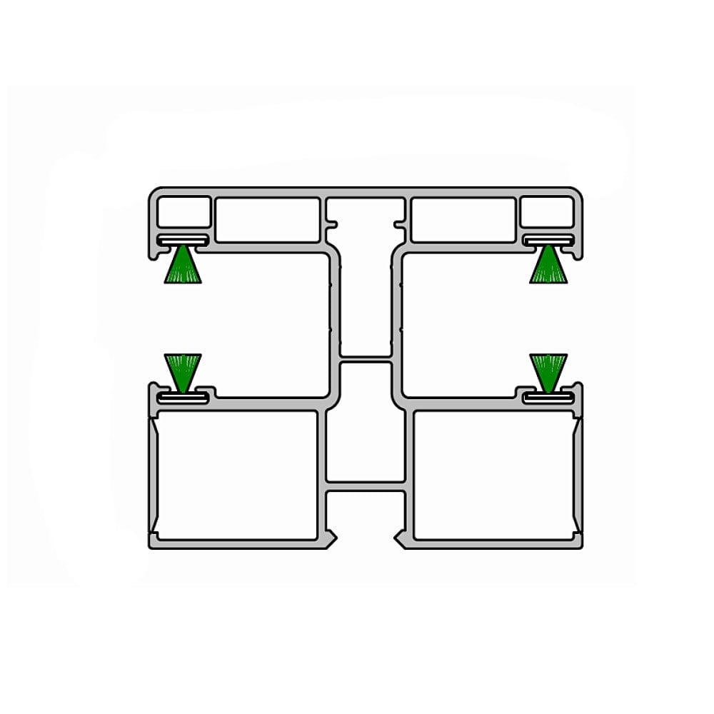 Deceuninck Rolladen Weiss / 100cm Deceuninck Inoutic PVC Doppelführungsschiene RKN 11 15393