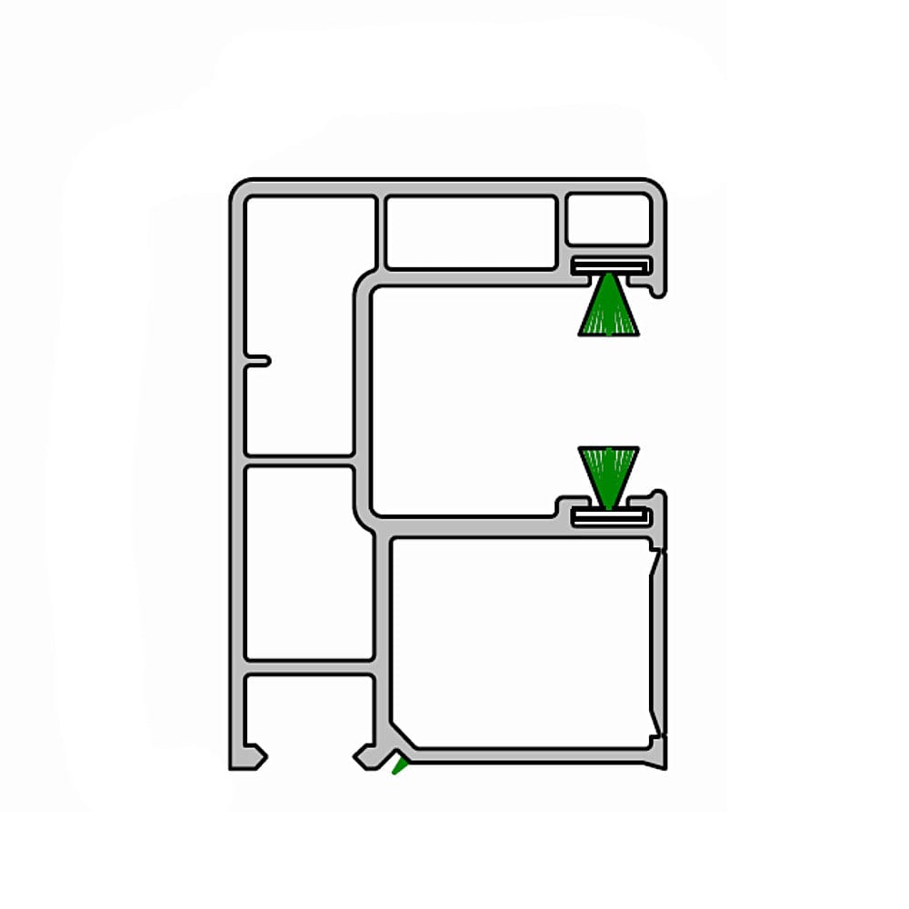 Deceuninck Rolladen Weiss / 100cm Deceuninck Inoutic PVC Einzelführungsschiene RKI 37 15860