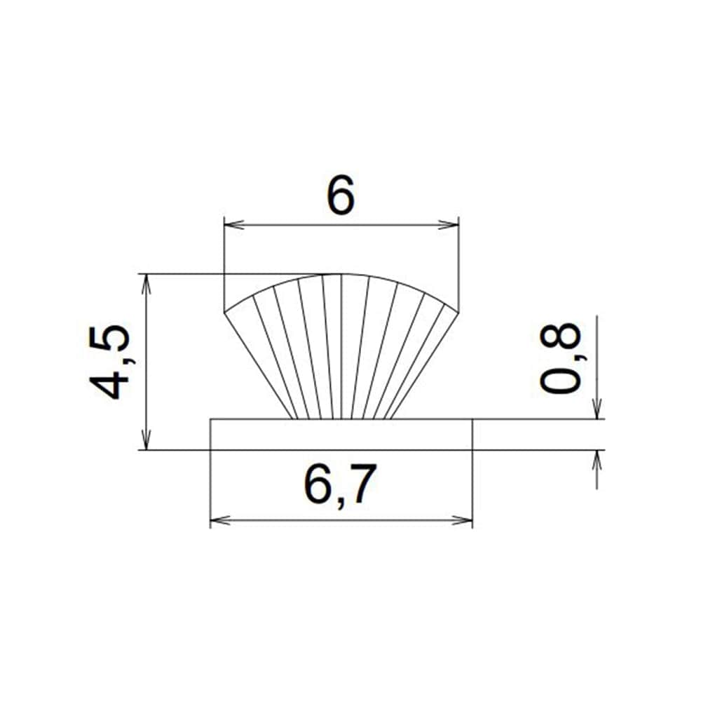 Exte Rolladen Exte Bürstendichtung für ALU-Führungsschiene 6,7x4,5mm 5398