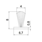 Exte Rolladen Exte Gegenbürste Aussen 6,7x8mm Grau R881