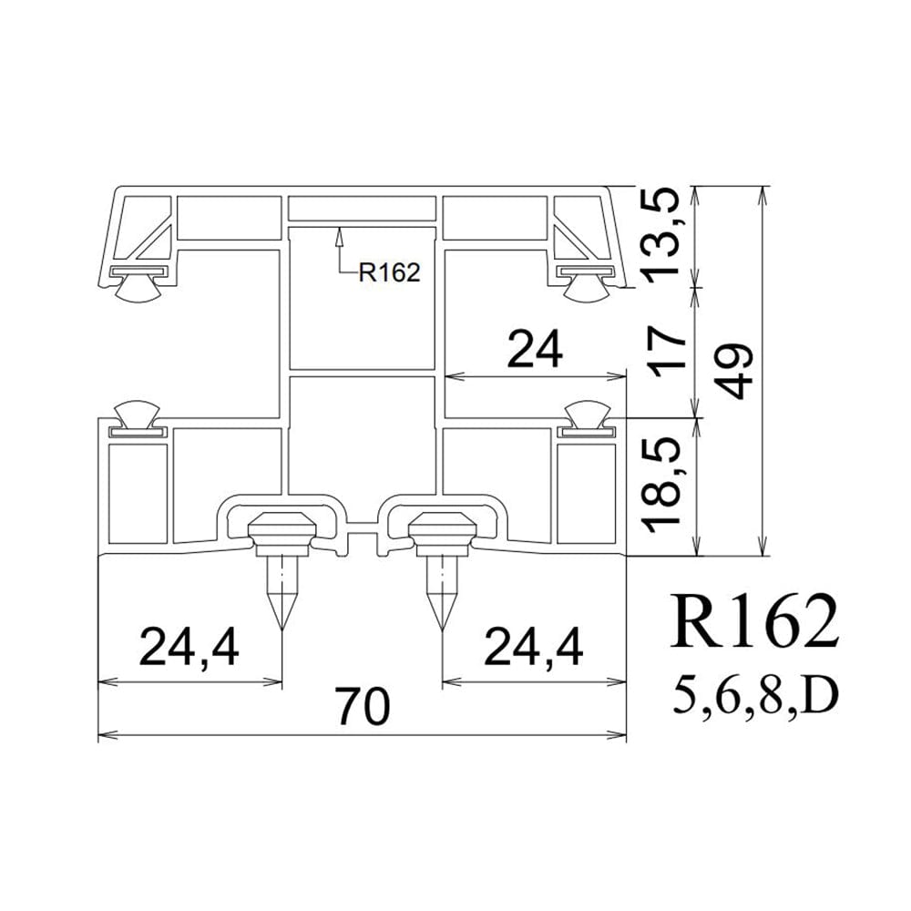 Exte Rolladen Exte PVC-Maxi Doppelführungsschiene R162