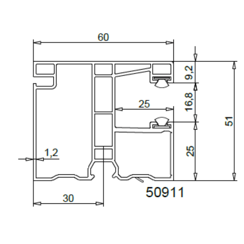 Exte Rolladen Exte PVC-Maxi Einzelführungsschiene 50911