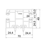 Exte Rolladen Exte PVC-Mini Doppelführungsschiene R158