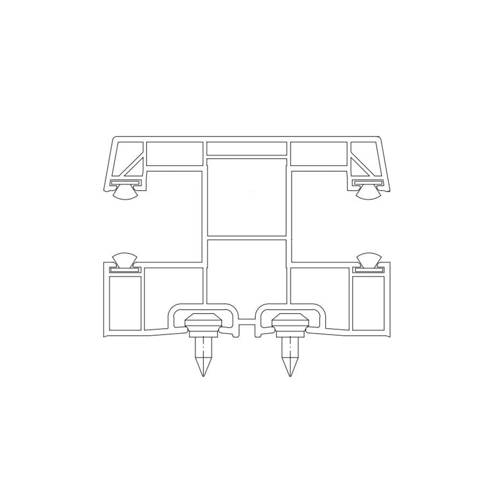 Exte Rolladen Weiss / 100cm Exte PVC-Maxi Doppelführungsschiene R162