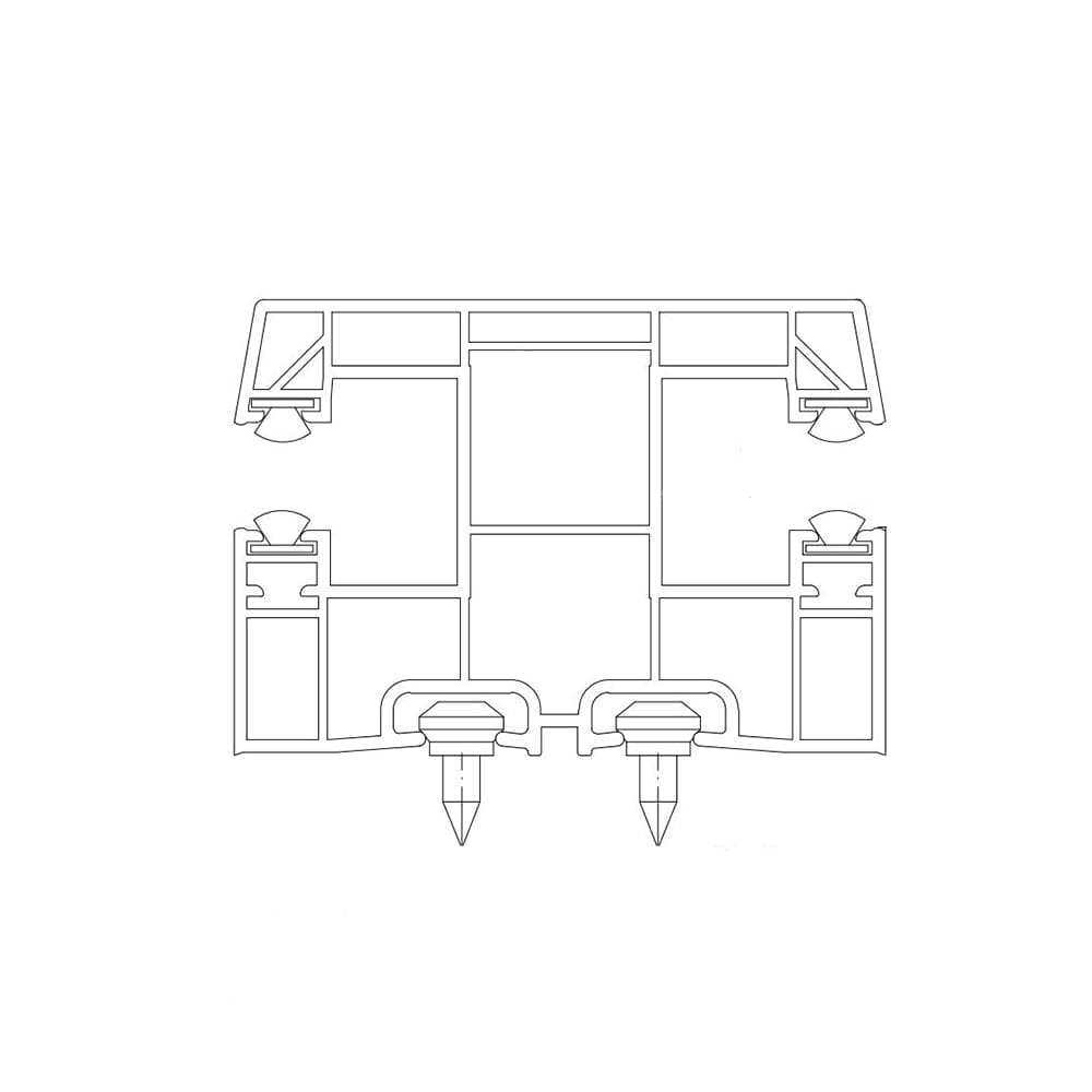 Exte Rolladen Weiss / 100cm Exte PVC-Mini Doppelführungsschiene R158