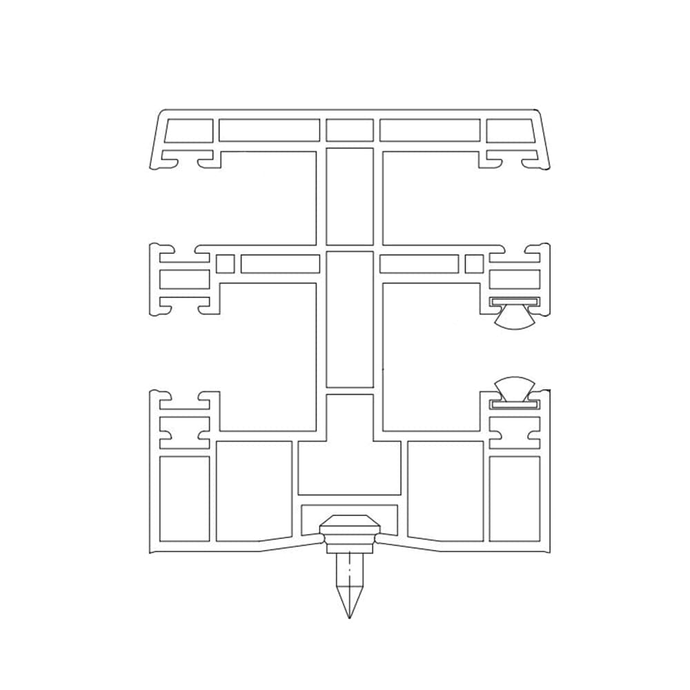 Exte Rolladen Weiss / 100cm Exte PVC-Mini Doppelführungsschiene R163
