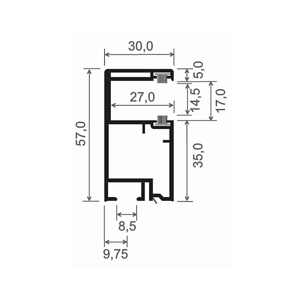 MK Menke Rolladen MK PVC-Einzelführungsschiene Mini 933/B2