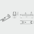 Portos Plissee Portos Plissee Blende des Endprofils Unten MSD-030