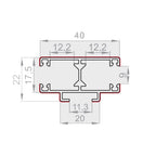 Portos Raffstore Portos Raffstore Alu Doppelführungsschiene F-PPD-40