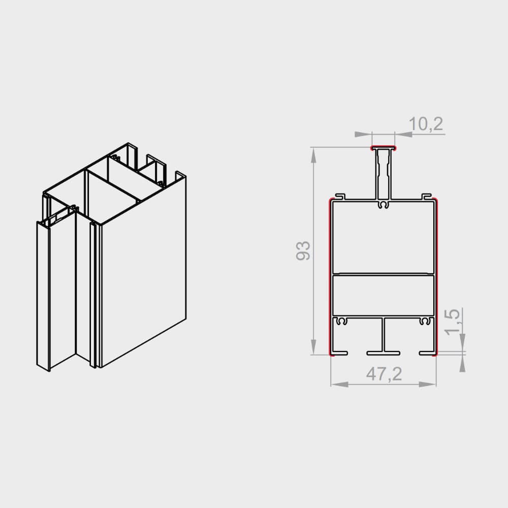 Portos Raffstore Portos Raffstore Alu Führungsschienenadapter F-FBR-070