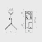 Portos Raffstore Portos Raffstore Halterung der Eck-Führungsschiene 60-70 mm