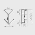 Portos Raffstore Portos Raffstore Halterung der Eck-Führungsschiene 75-100 mm
