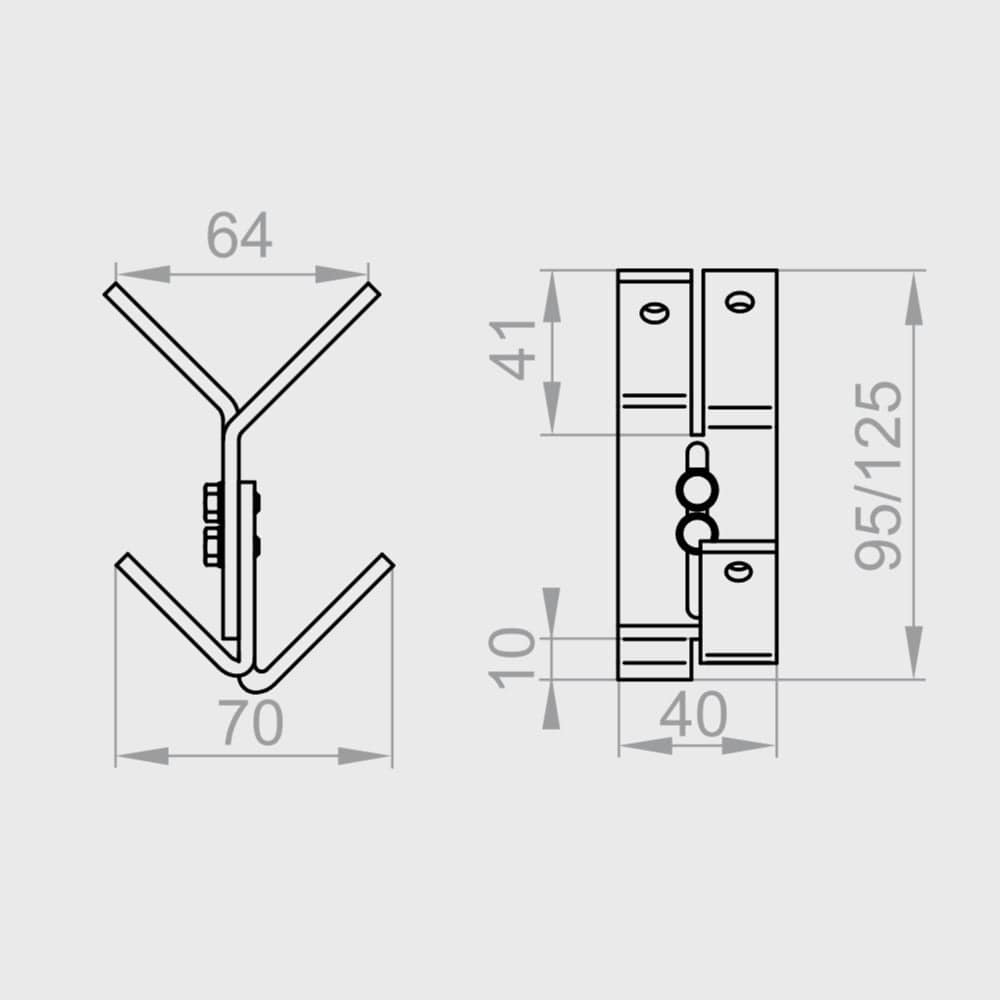 Portos Raffstore Portos Raffstore Halterung der Eck-Führungsschiene 75-100 mm