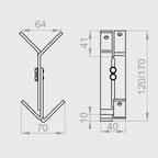 Portos Raffstore Portos Raffstore Halterung der Eck-Führungsschiene 95-140 mm