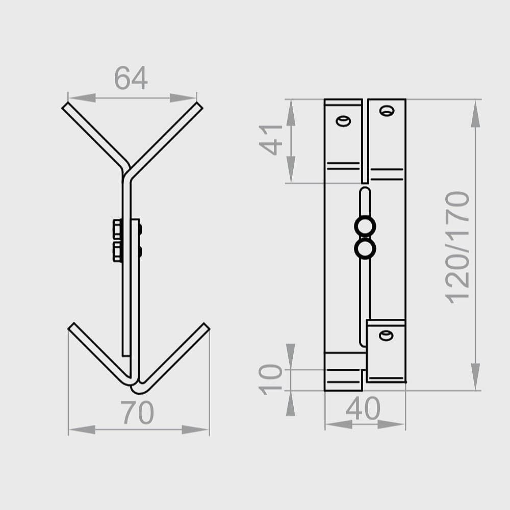 Portos Raffstore Portos Raffstore Halterung der Eck-Führungsschiene 95-140 mm