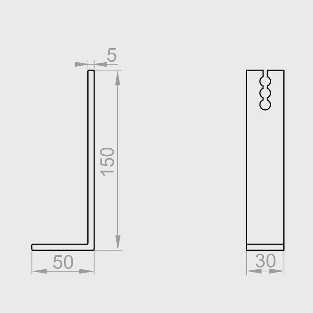 Portos Raffstore Portos Raffstore Halterung der Schnurführungsschiene unten 150 mm
