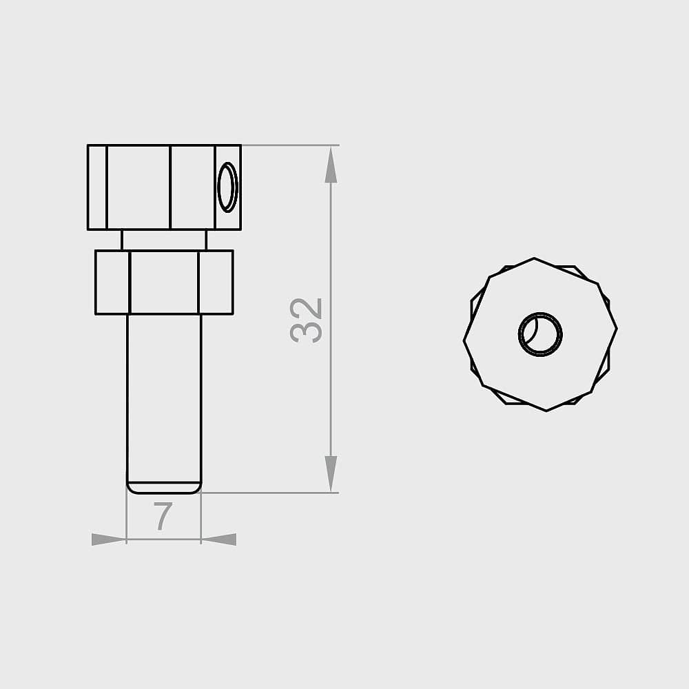 Portos Raffstore Portos Raffstore Stellschraube der Schnurführungsschiene F-SR-32