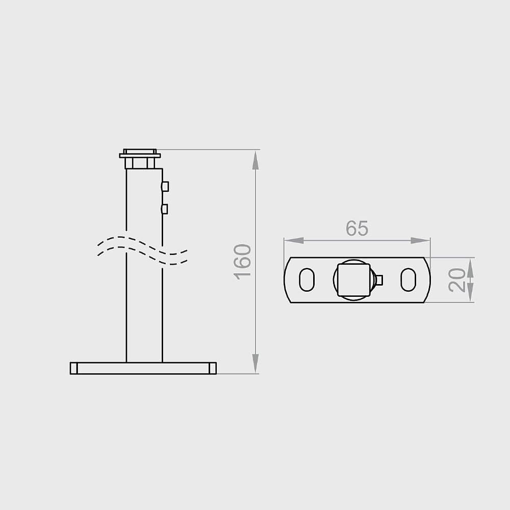 Portos Raffstore Portos Raffstore Teleskophalterung der Führungsschiene 171-295 mm F-UPT-171-295