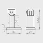 Portos Raffstore Portos Raffstore Teleskophalterung der Führungsschiene Universal 35 (60-70mm)
