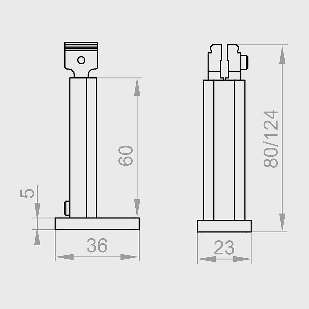 Portos Raffstore Portos Raffstore Teleskophalterung der Führungsschiene Universal 65 (90-130mm)