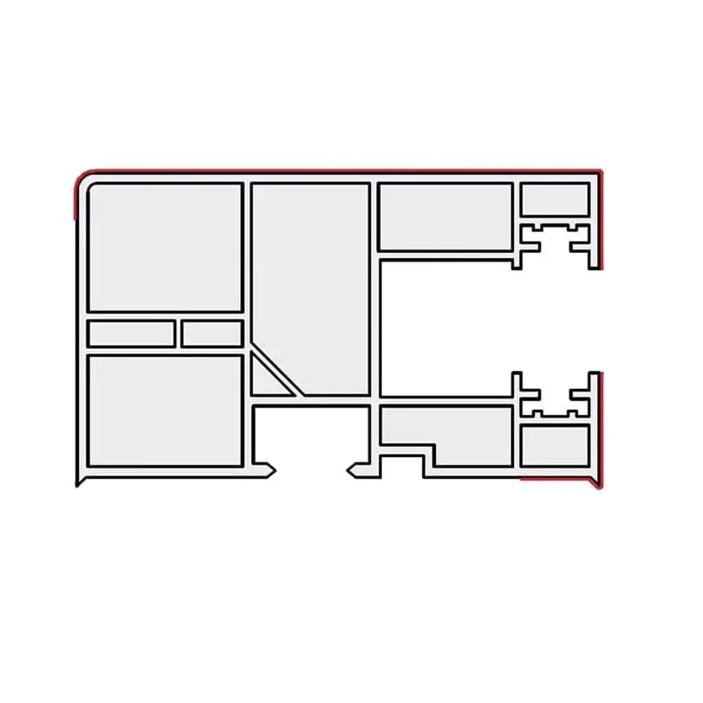 Portos Rolladen Weiss (ähnlich RAL9016) / 100cm Portos PVC Einzelführungsschiene RK-16 60/35