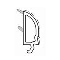 Salamander Fenster Weiss / 40cm / Grau Salamander Kunststoff Glasleiste 413103