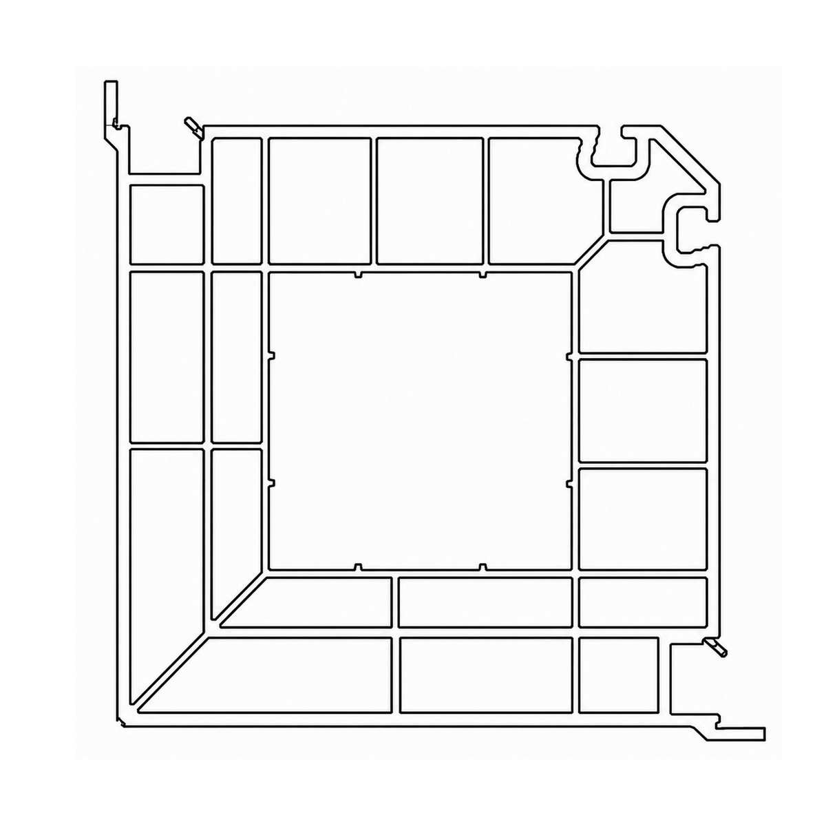 Schüco Fenster Weiss (ähnlich RAL9016) / 100cm Schüco Eckkopplung 90° 19811