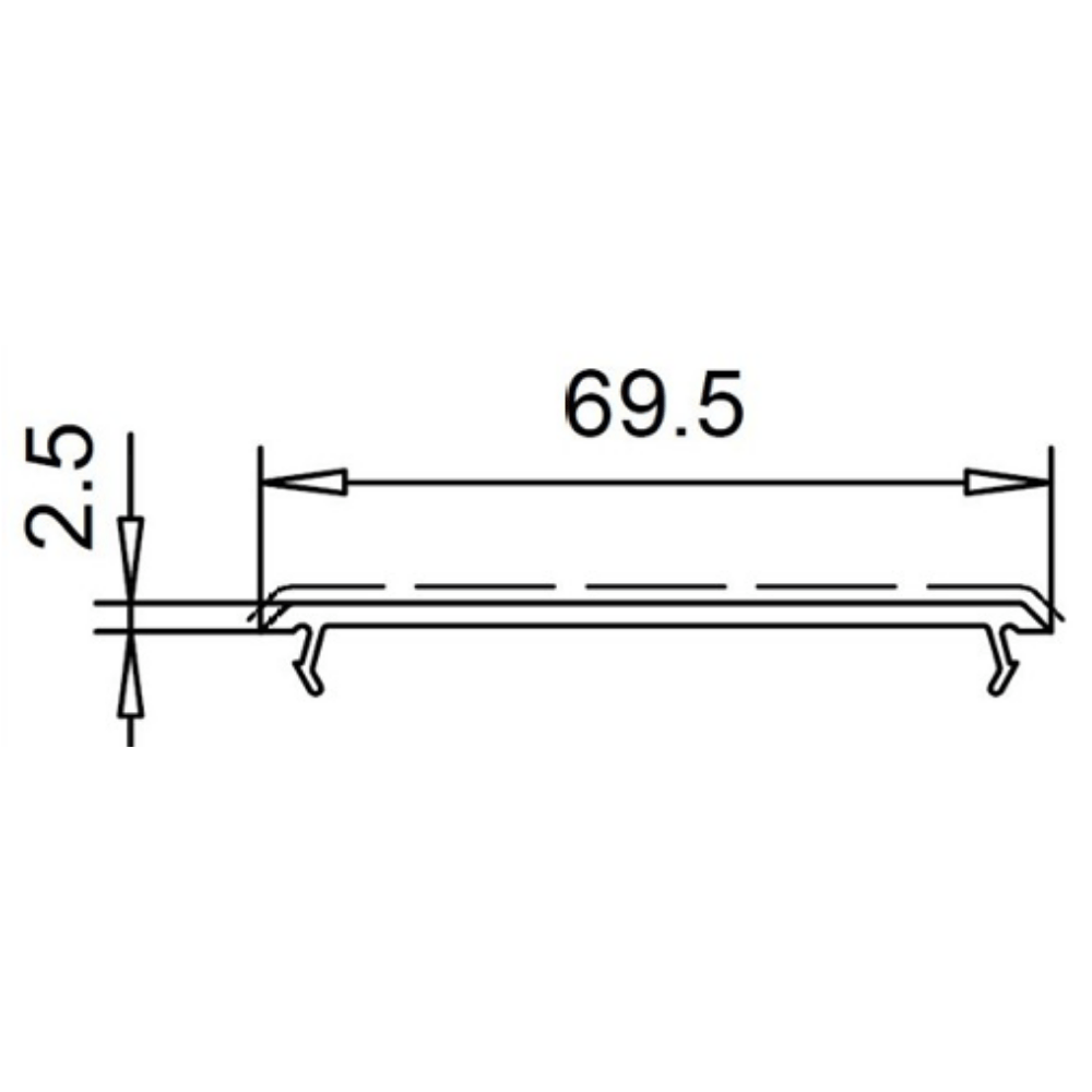 VEKA Fenster Veka Abdeckprofil 69,5x2,5 mm 109.495