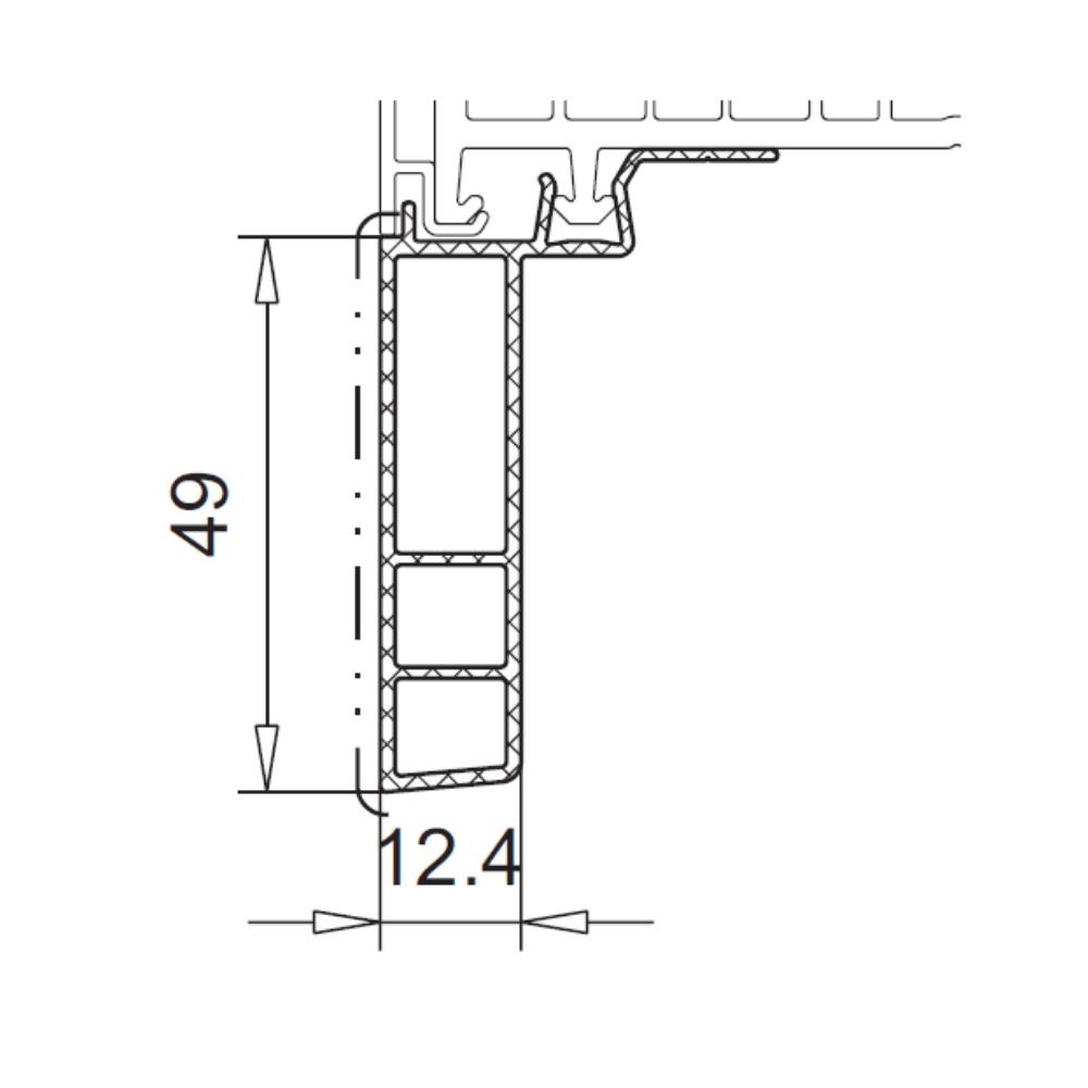 VEKA Fenster Veka Alu Fensterbankanschlussprofil Sohlbankprofil 49/12,4 mm 104.525