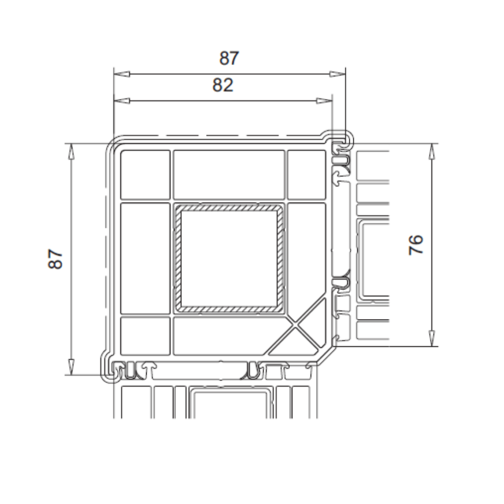 VEKA Fenster Veka Eckkopplung 90° 87 x 87mm 116.229