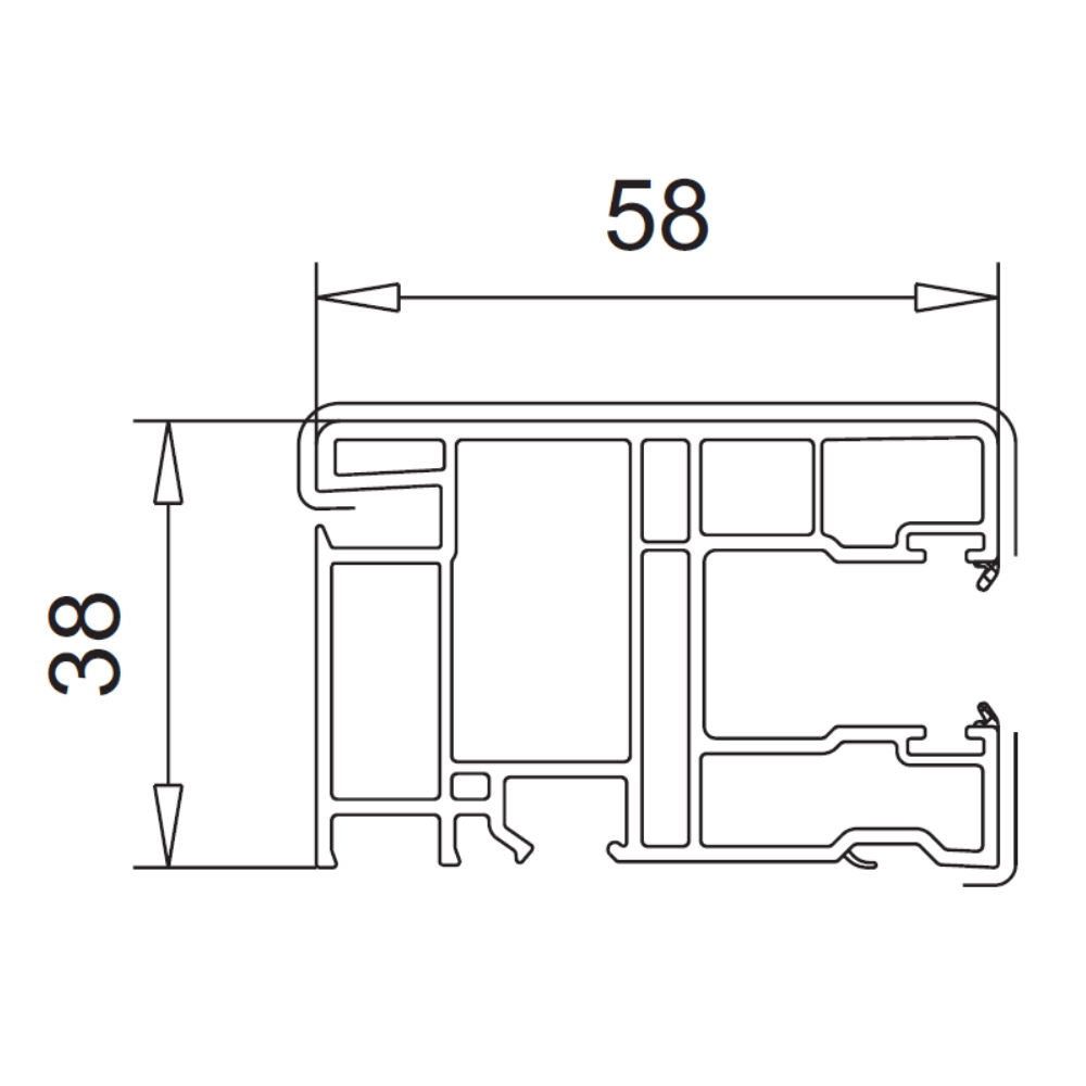 VEKA Rolladen VEKA PVC Einzelführungsschiene 108.124