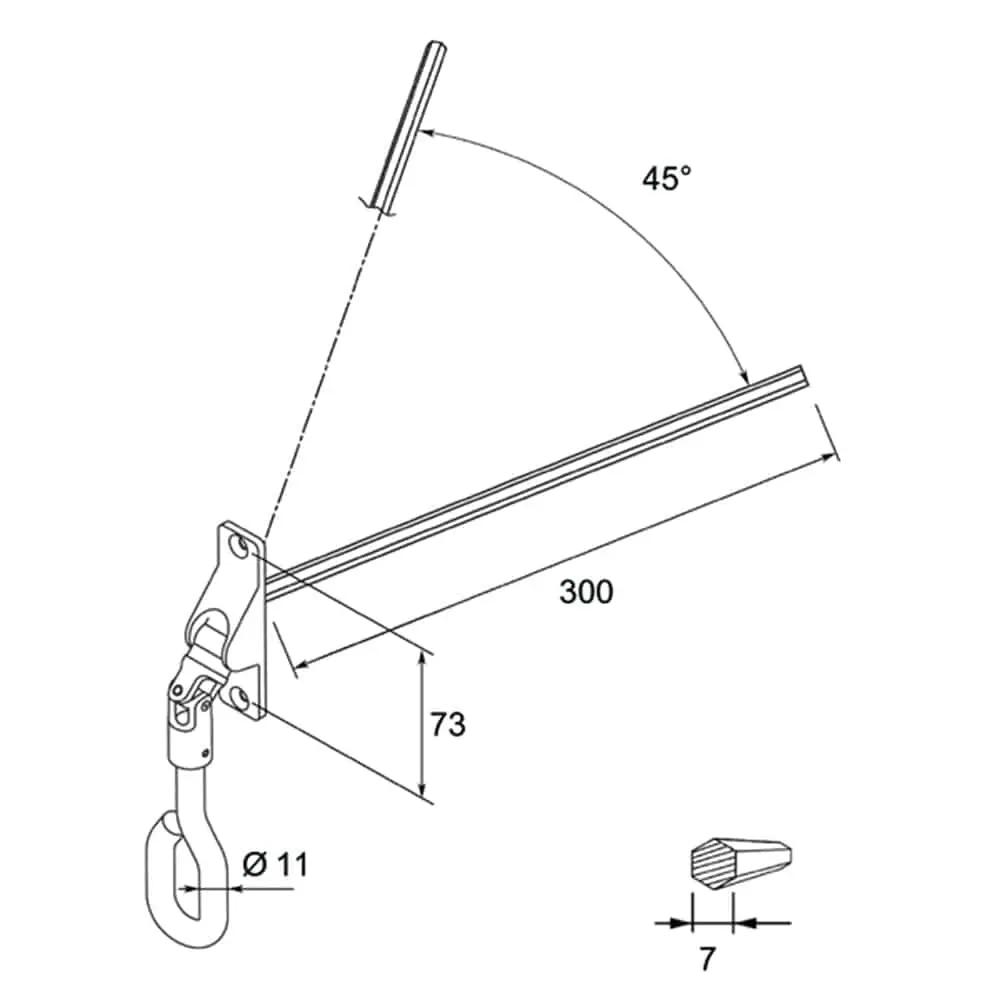 Aluprof Rolladen Aluprof Kardangelenk 45° mit Öse 300mm