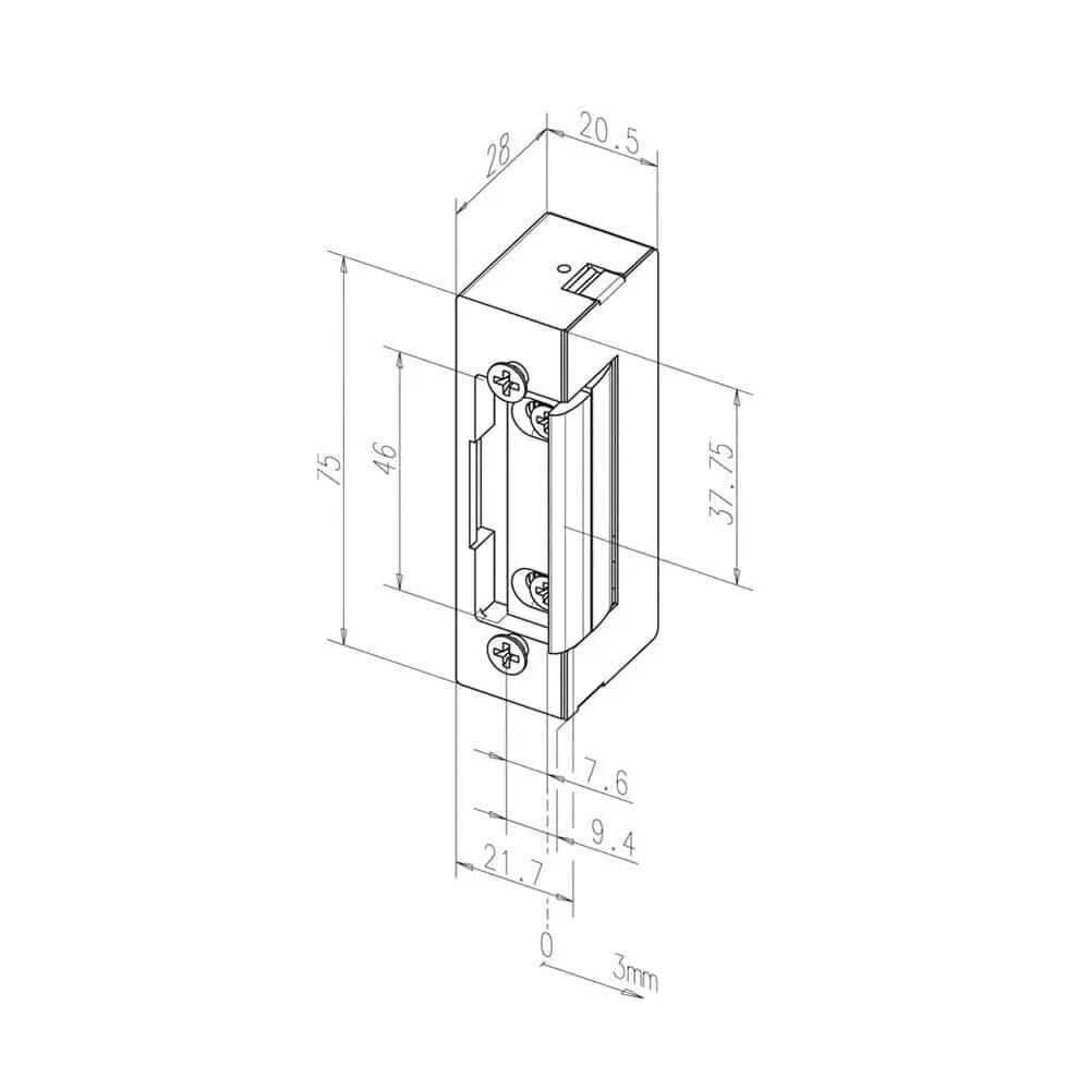 effeff Tür effeff Türöffner ohne Stulp Nr. 17 E 6-12V #