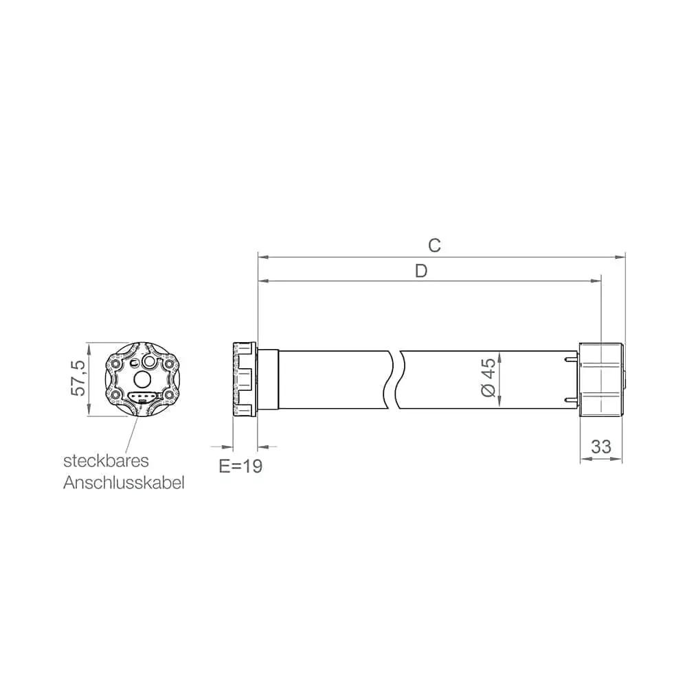 Elero Rolladen Elero Rolladenmotor RolTop/D+ M20 SH 20Nm