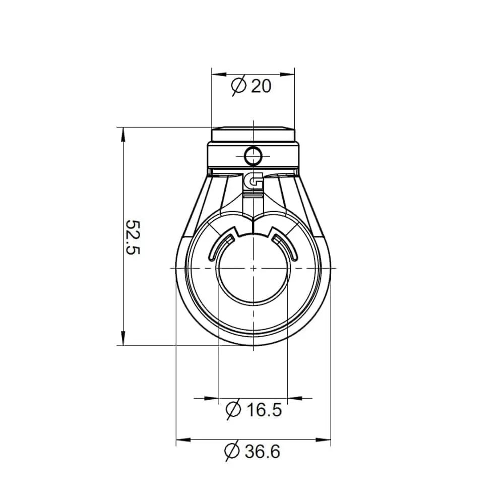 Geiger Antriebstechnik Rolladen Geiger Kugelöse Markisenöse Ø10mm rund QB4mm 6kant Schwarz