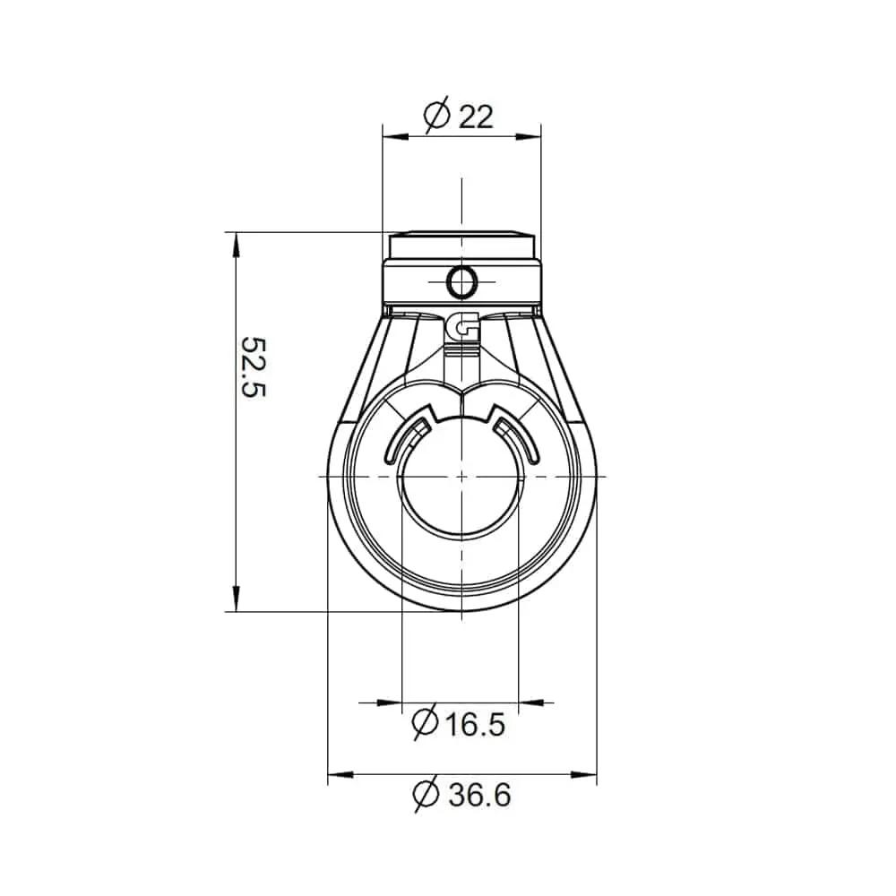 Geiger Antriebstechnik Rolladen Geiger Kugelöse Markisenöse Ø12mm rund QB4mm Schwarz