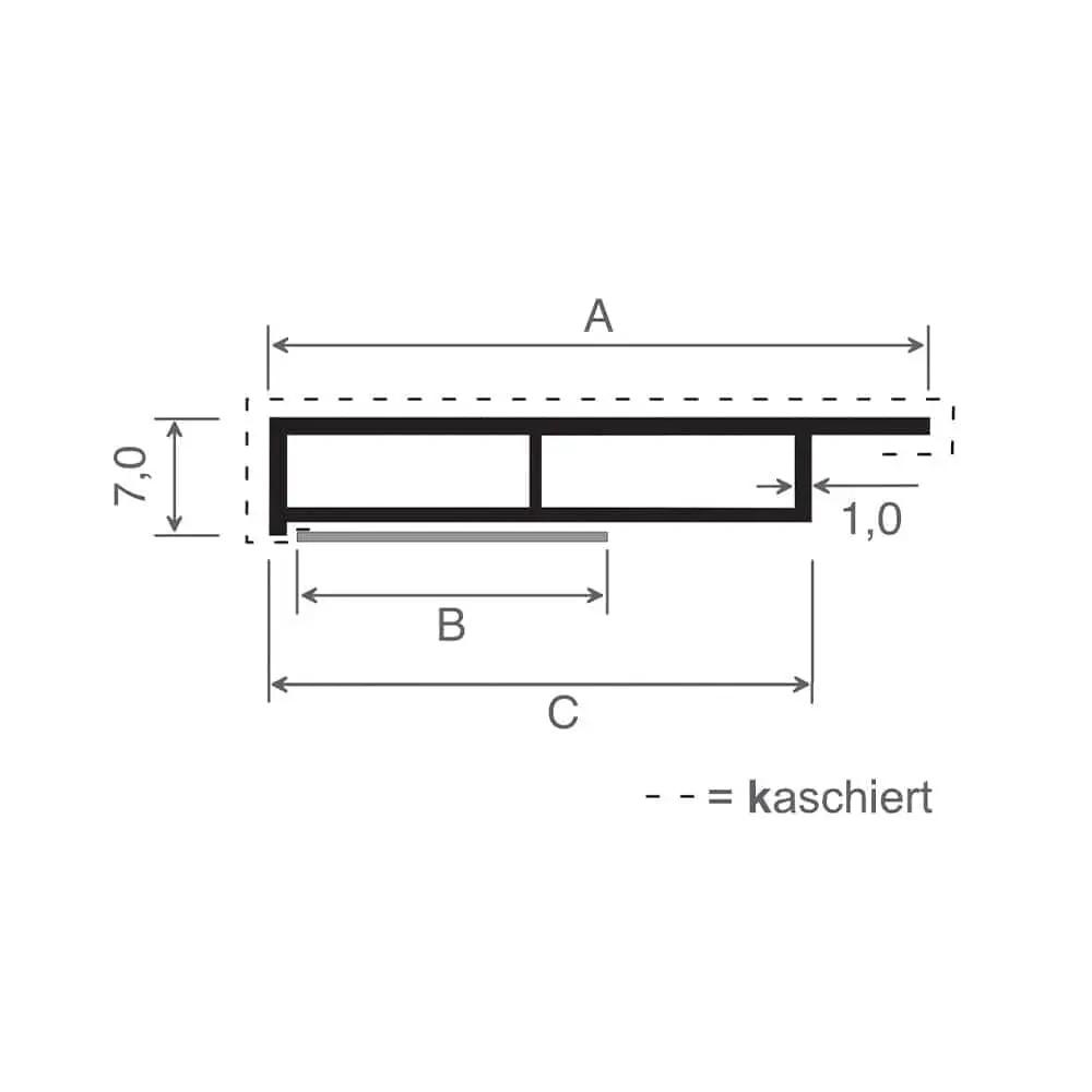 MK Menke Fenster MK Kammerprofil 7/20mm mit Nase und Selbstklebend