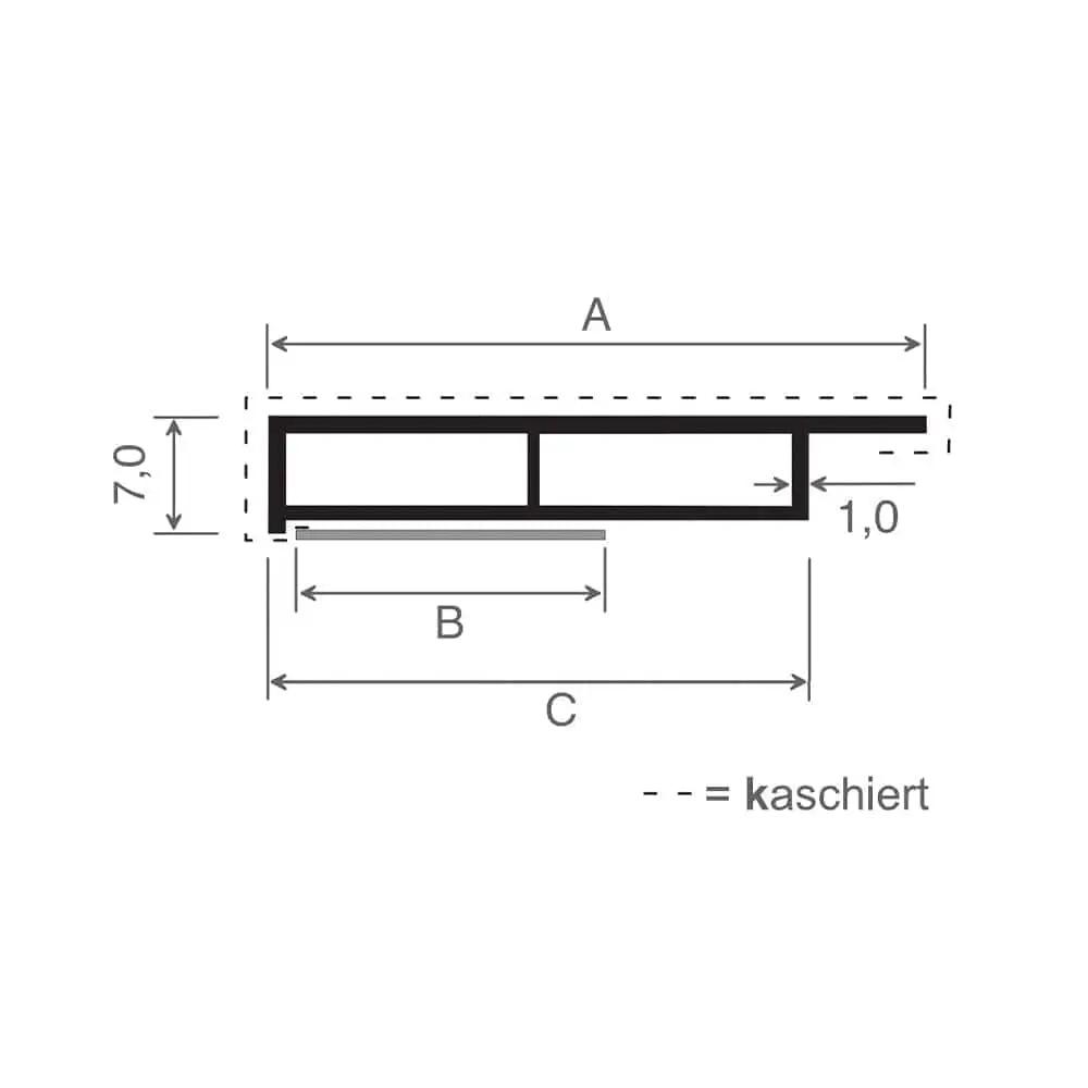 MK Menke Fenster MK Kammerprofil 7/50mm mit Nase und Selbstklebend