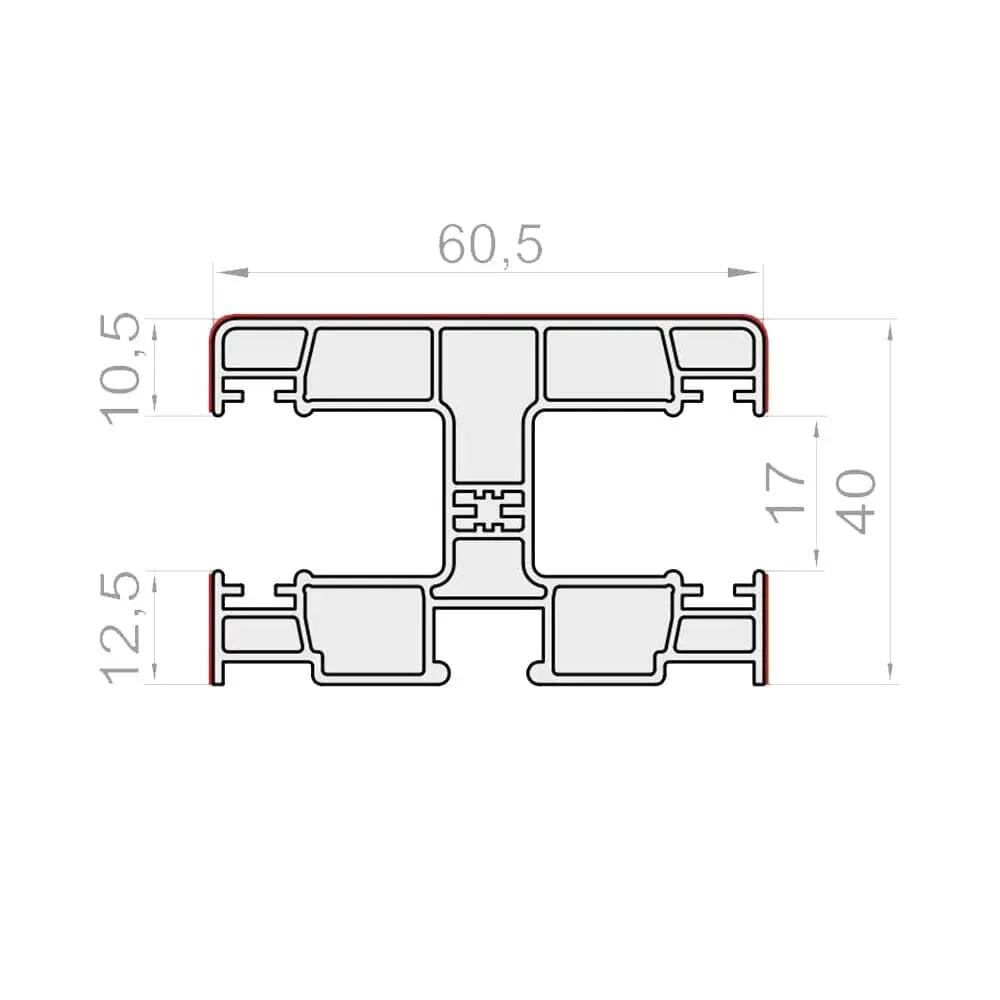 Portos Rolladen Portos PVC Führungsschiene RK-18M