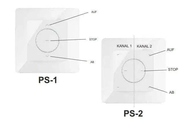 Portos Rolladen Portos Wandtaster PS-2 2-Kanal