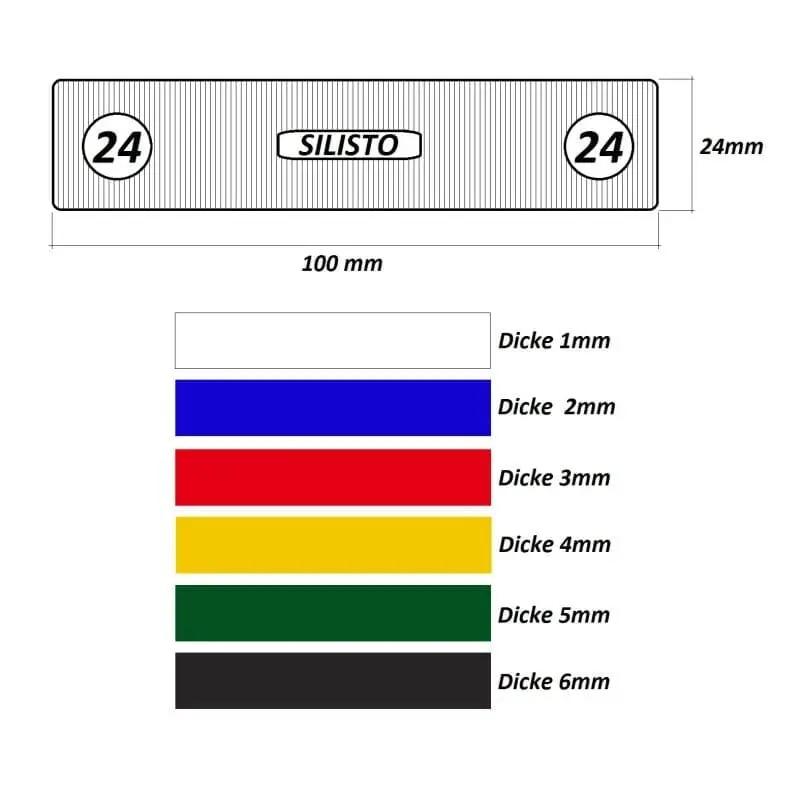 Silisto Fenster Silisto Kunststoff Verglasungsklötze 24mm