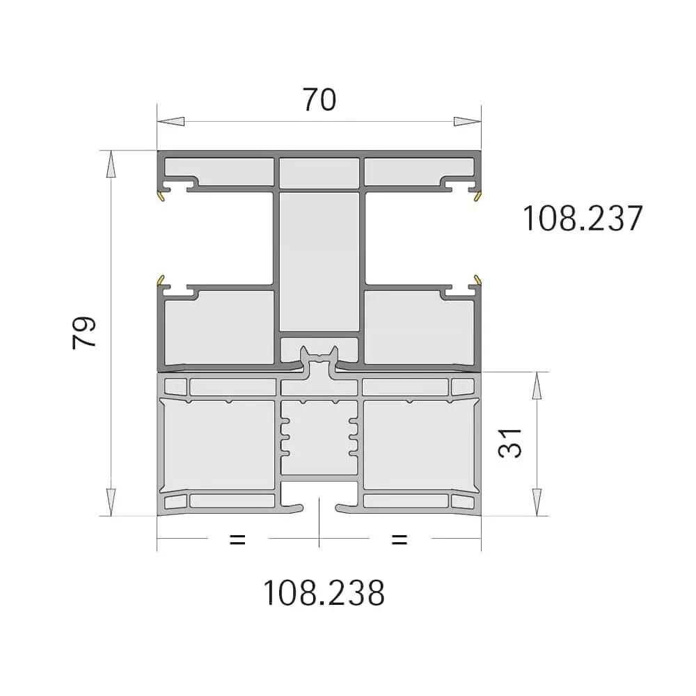 VEKA Rolladen VEKA PVC Aufbauprofil 108.238